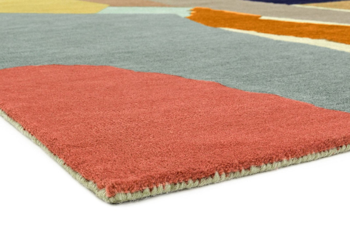 Dusty Note Handmade Tufted Wool Carpet - Corner