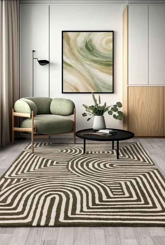 Reefcurve Plum Handmade Tufted Wool Carpet - Floorshot