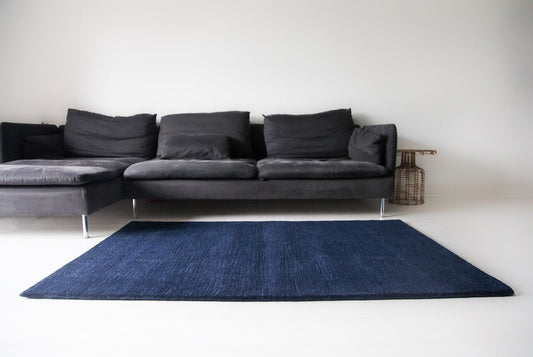 Indigo Korean Handmade Tufted Wool Carpet - Floorshot