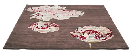 Aubergine Floral Handmade Tufted Wool Carpet - Floorshot