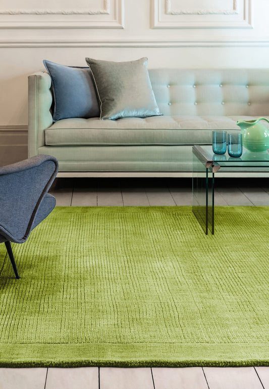 Forest Green Handmade Tufted Wool Carpet - Floorshot