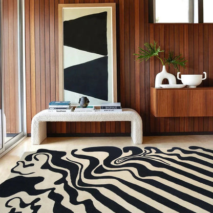 Melting Fluid Handmade Tufted Irregular Shaped Wool Carpet