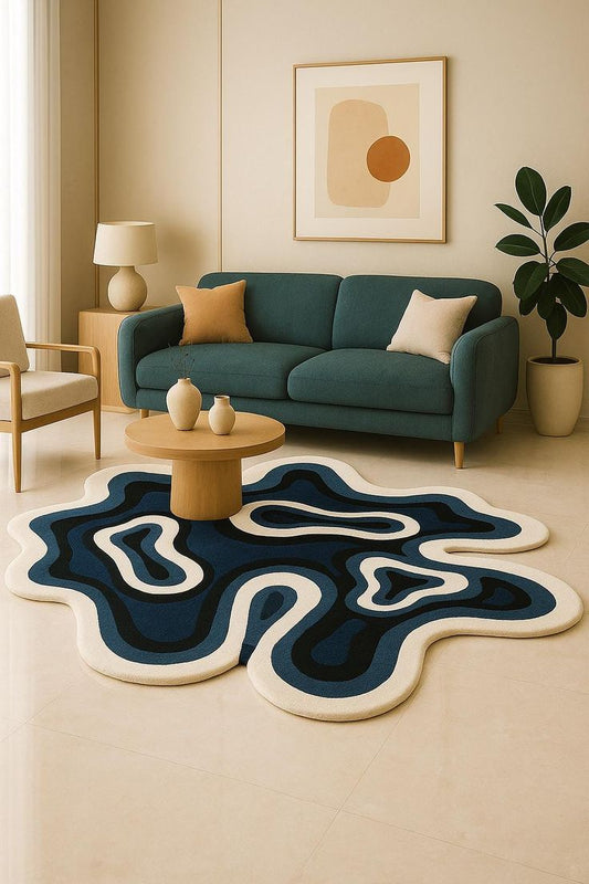 Bohemian Durex Handmade Tufted Irregular Shaped Wool Carpet