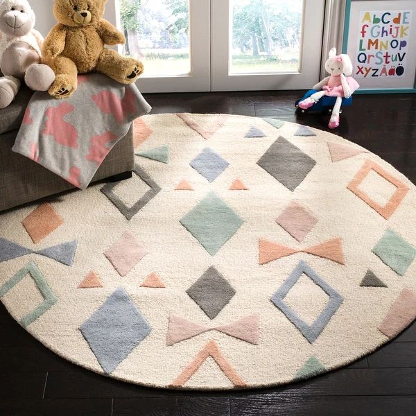 Cosmos Stitch Handmade Tufted Round Wool Carpet - Floorshot