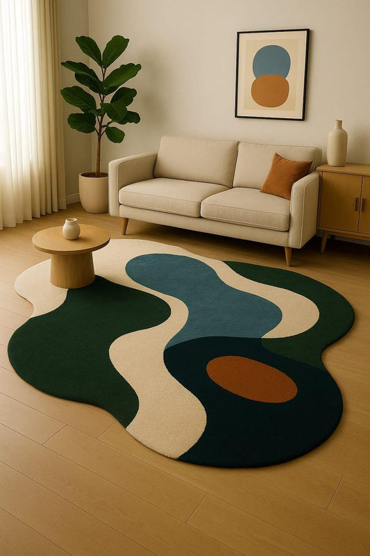 Heritage Scandinavian Handmade Tufted Irregular Shaped Wool Carpet - Floorshot