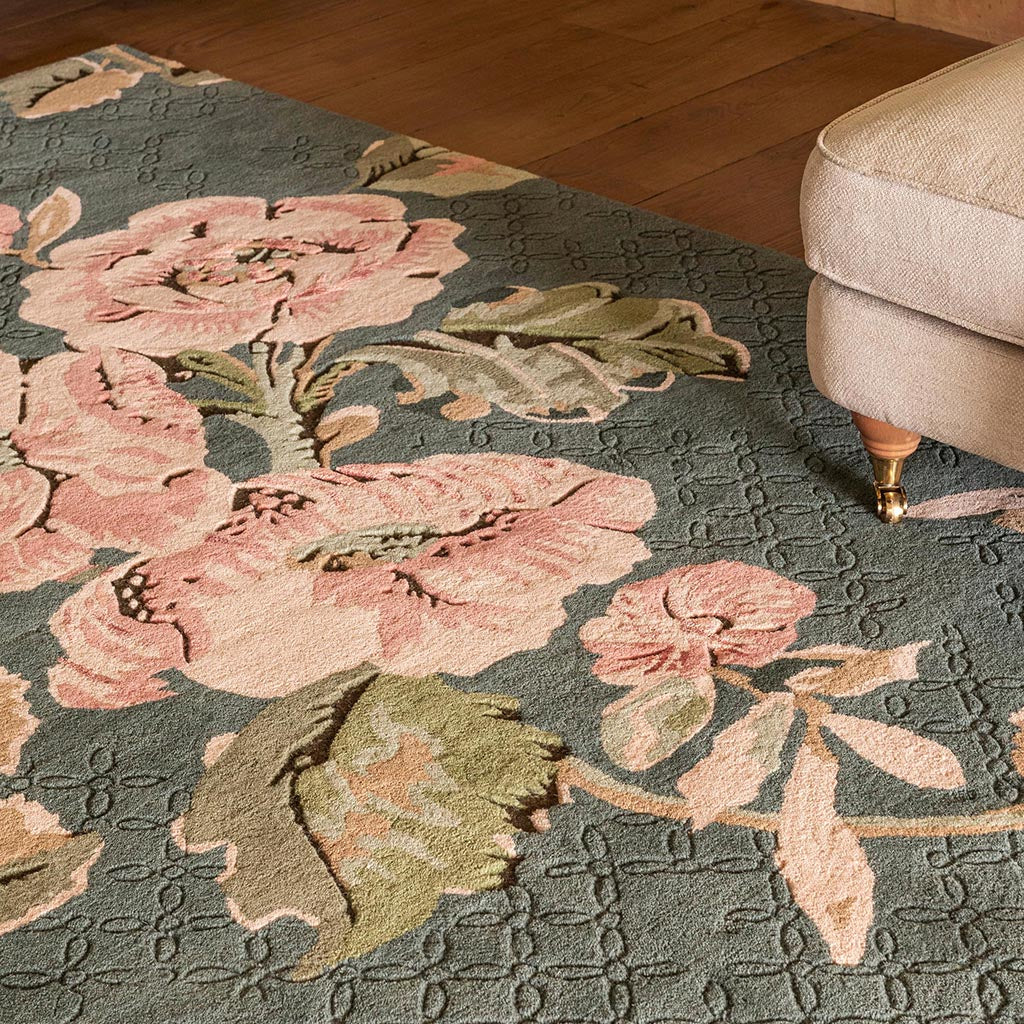 Highlander Floral Handmade Tufted Wool Carpet - Floorshot