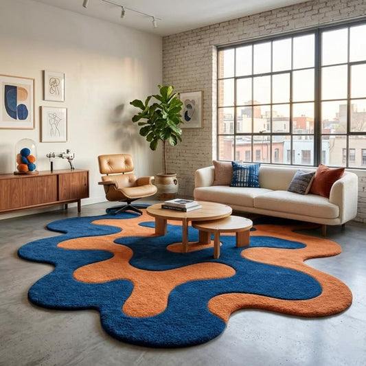Monarch Amoeba Handmade Tufted Irregular Shaped Wool Carpet