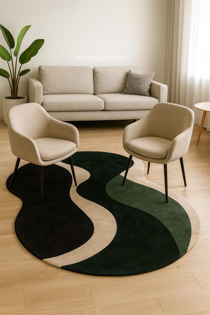 Luxurious Emperor Handmade Tufted Irregular Shaped Wool Carpet