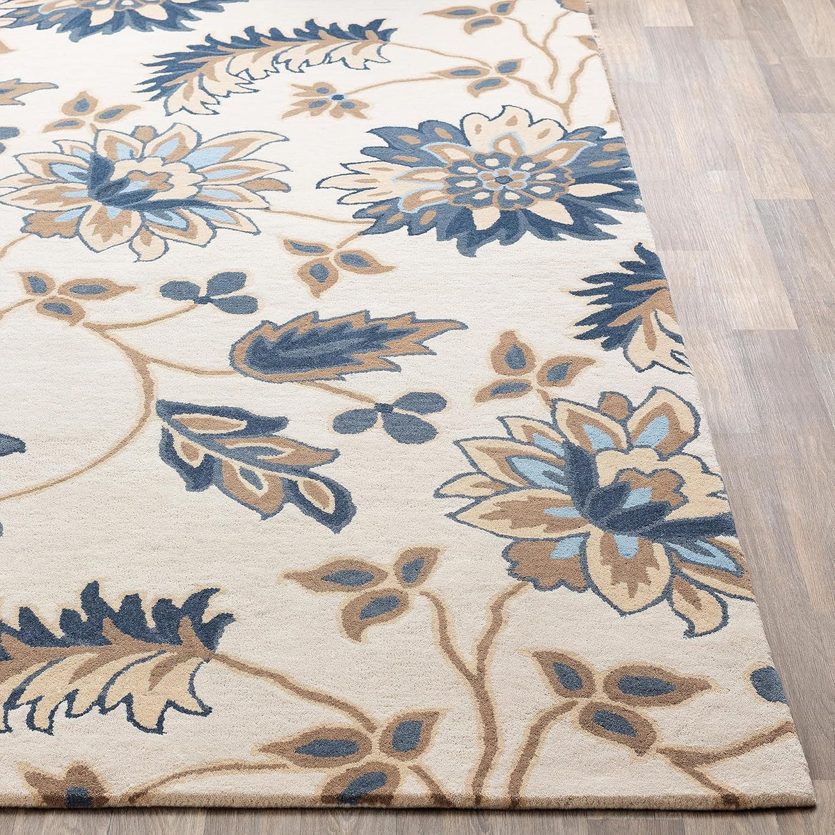 Obsidian Reef Handmade Tufted Wool Carpet - Corner