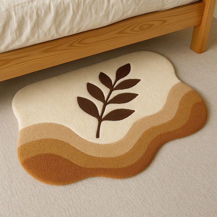 Purix Leaf Handmade Tufted Irregular Shaped Wool Carpet