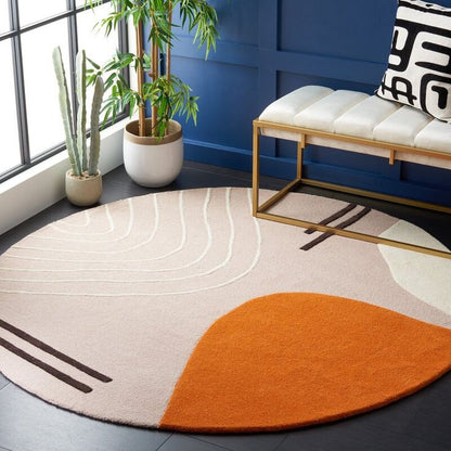 Willow Brook Handmade Tufted Round Wool Carpet - Floorshot