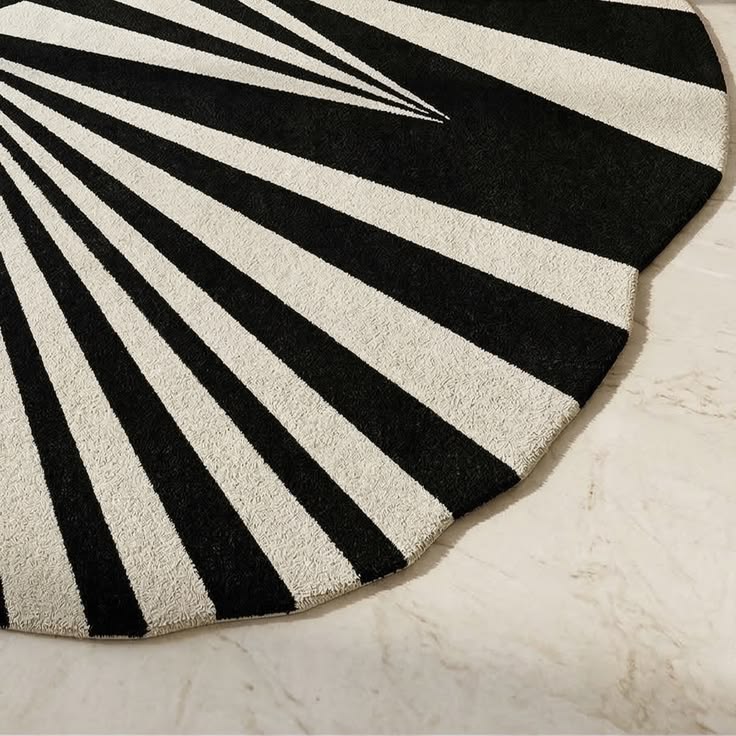 Jungle Zebra Handmade Tufted Irregular Shaped Wool Carpet