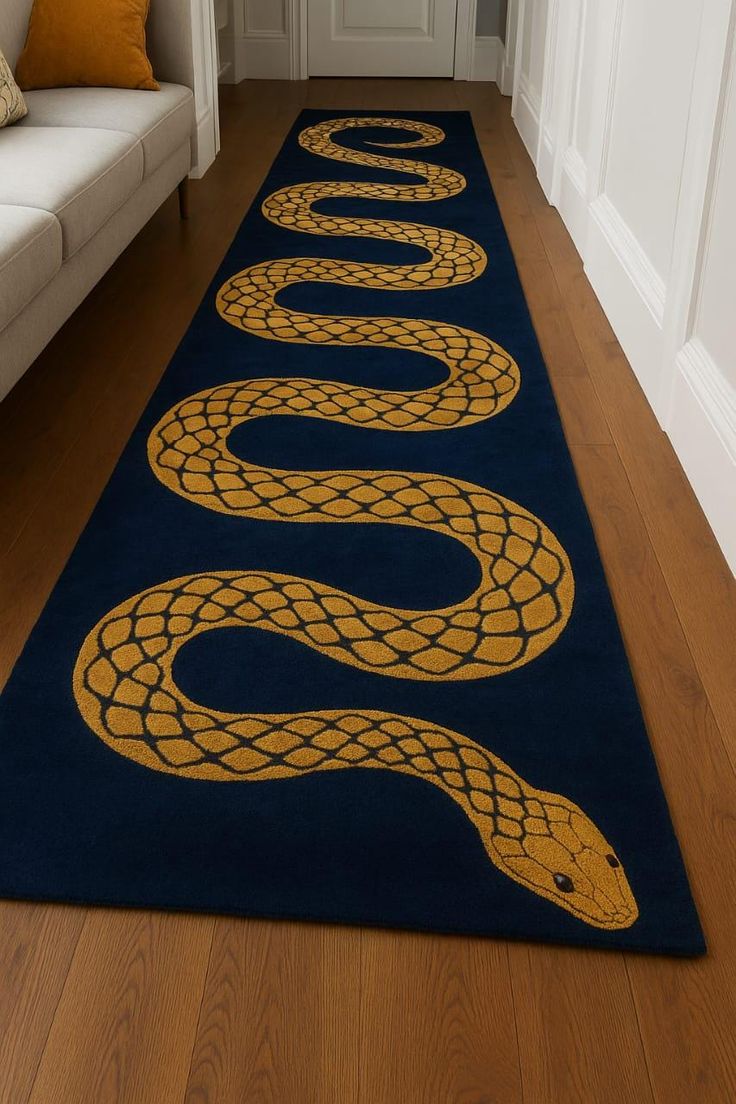 Zehreela Snake Handmade Tufted Runner Wool Carpet