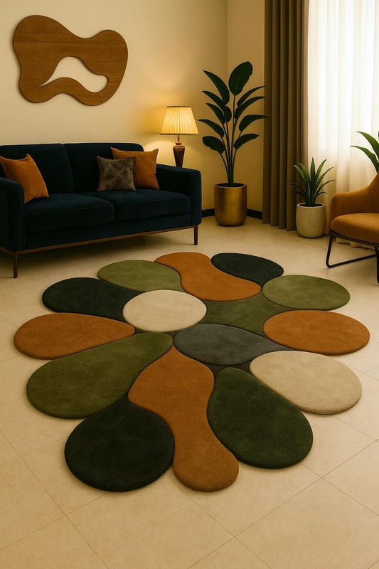 Topos Albert Handmade Tufted Irregular Shaped Wool Carpet
