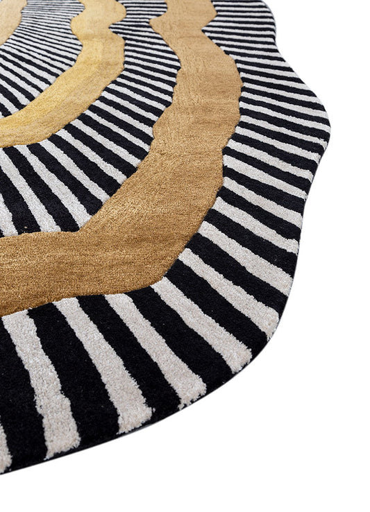 Ebony Calvin Handmade Tufted Irregular Shaped Wool Carpet