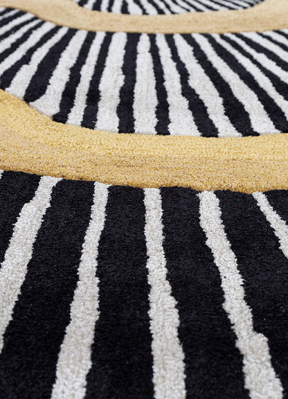 Ebony Calvin Handmade Tufted Irregular Shaped Wool Carpet