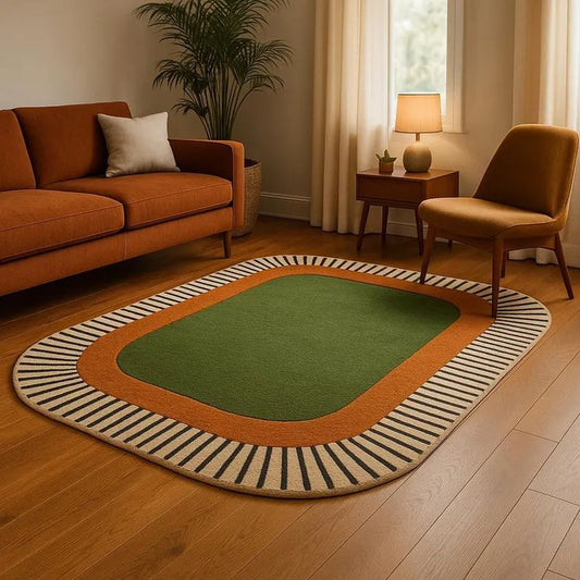 Unique Divira Handmade Tufted Irregular Shaped Wool Carpet