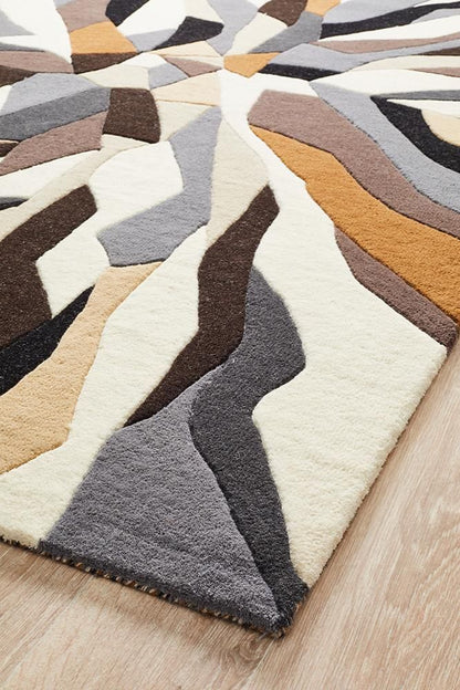 Nest Whirl Handmade Tufted Wool Carpet - Corner