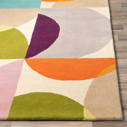 Apricot Slide Handmade Tufted Wool Carpet - Corner