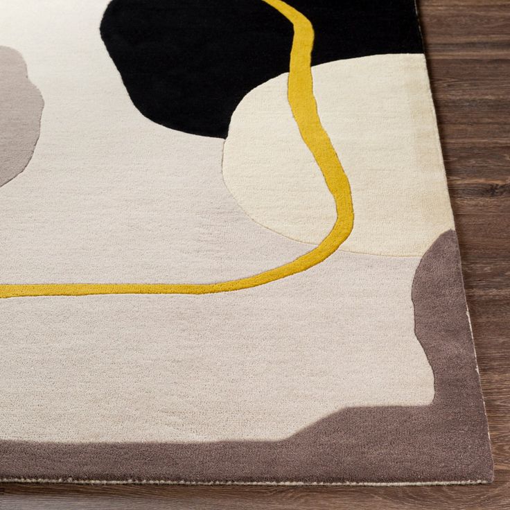 Ashen Streak Handmade Tufted Wool Carpet - Corner