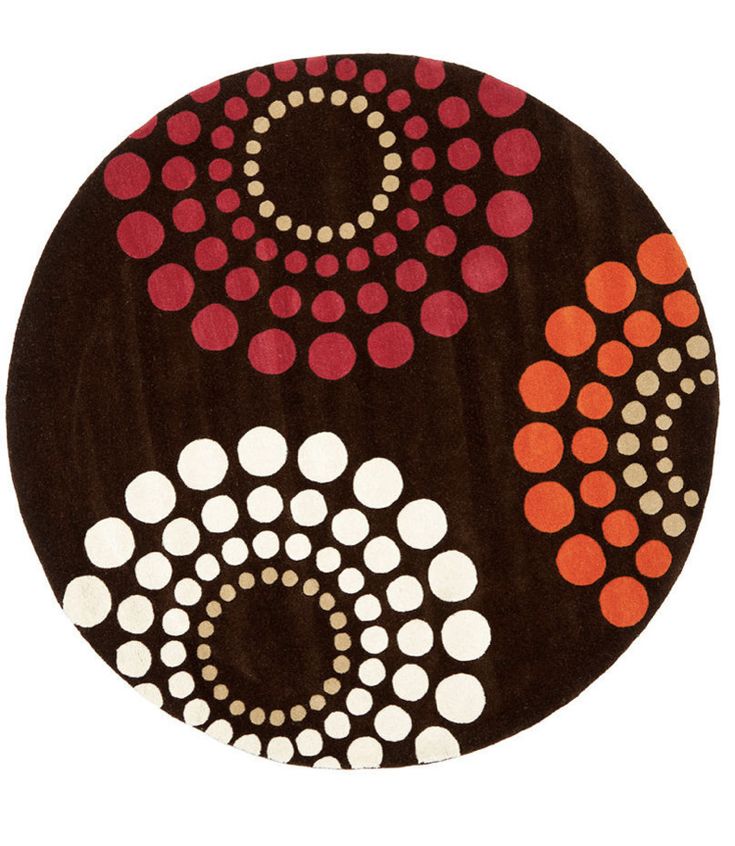 Seashell Bloom Handmade Tufted Round Wool Carpet - Headshot