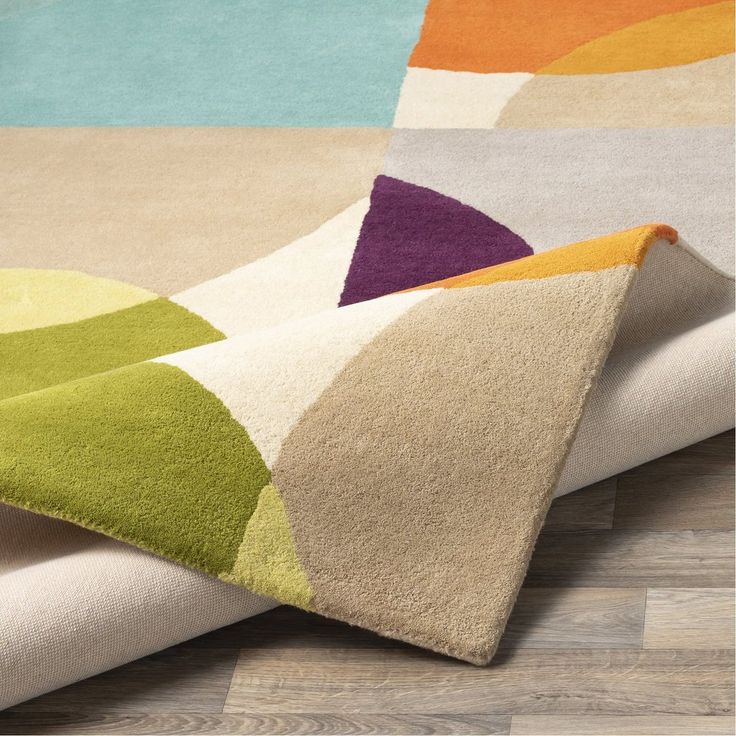 Apricot Slide Handmade Tufted Wool Carpet - Corner