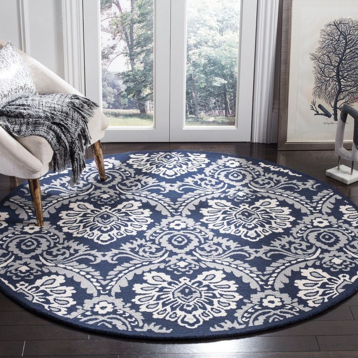 Granite Thicket Handmade Tufted Round Wool Carpet - Floorshot