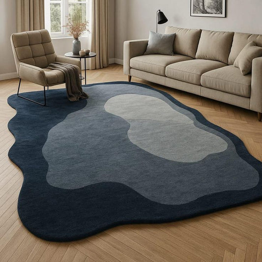 Elganza Beauty Handmade Tufted Irregular Shaped Wool Carpet - Floorshot