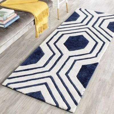 Elysian Geometric Handmade Tufted Runner Wool Carpet