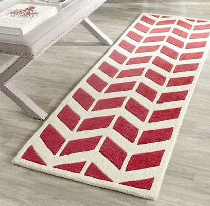 Heritage Geometric Handmade Tufted Runner Wool Carpet