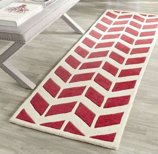 Heritage Geometric Handmade Tufted Runner Wool Carpet