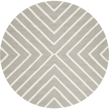 Gravel Speck Handmade Tufted Round Wool Carpet - Headshot