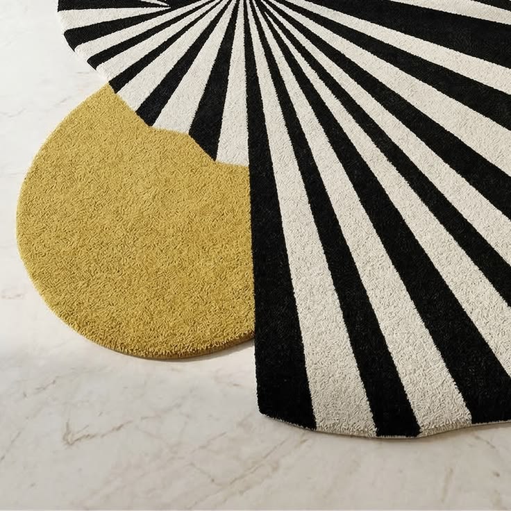 Jungle Zebra Handmade Tufted Irregular Shaped Wool Carpet