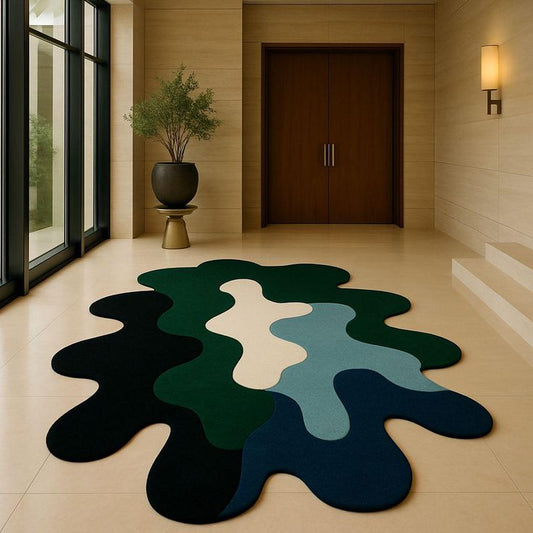 Crave Blaze Handmade Tufted Irregular Shaped Wool Carpet - Floorshot