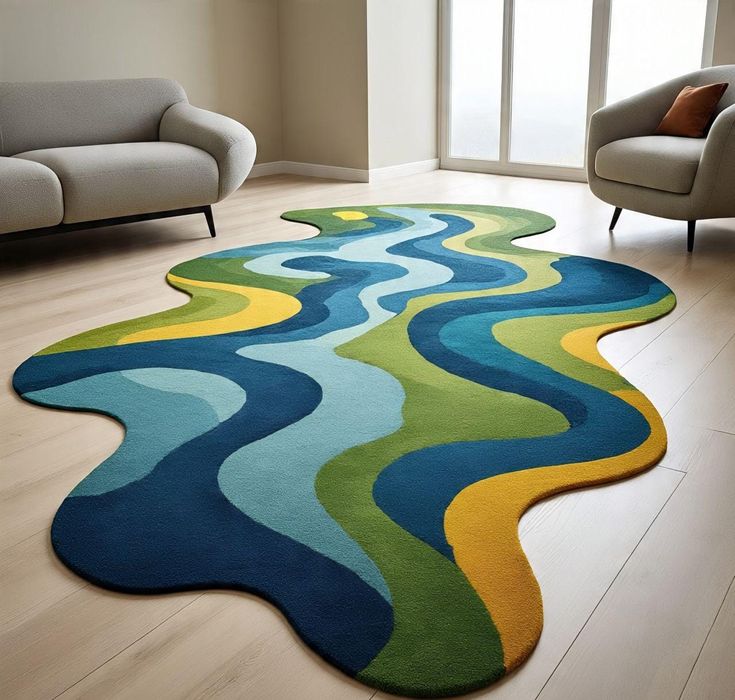 Crystal Puzzle Handmade Tufted Irregular Shaped Wool Carpet - Floorshot