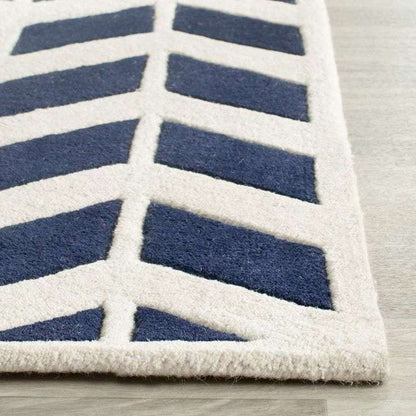 Glacier Geometric Handmade Tufted Runner Wool Carpet