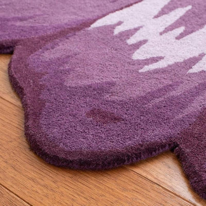 Lilac Novalty Handmade Tufted Irregular Shaped Wool Carpet