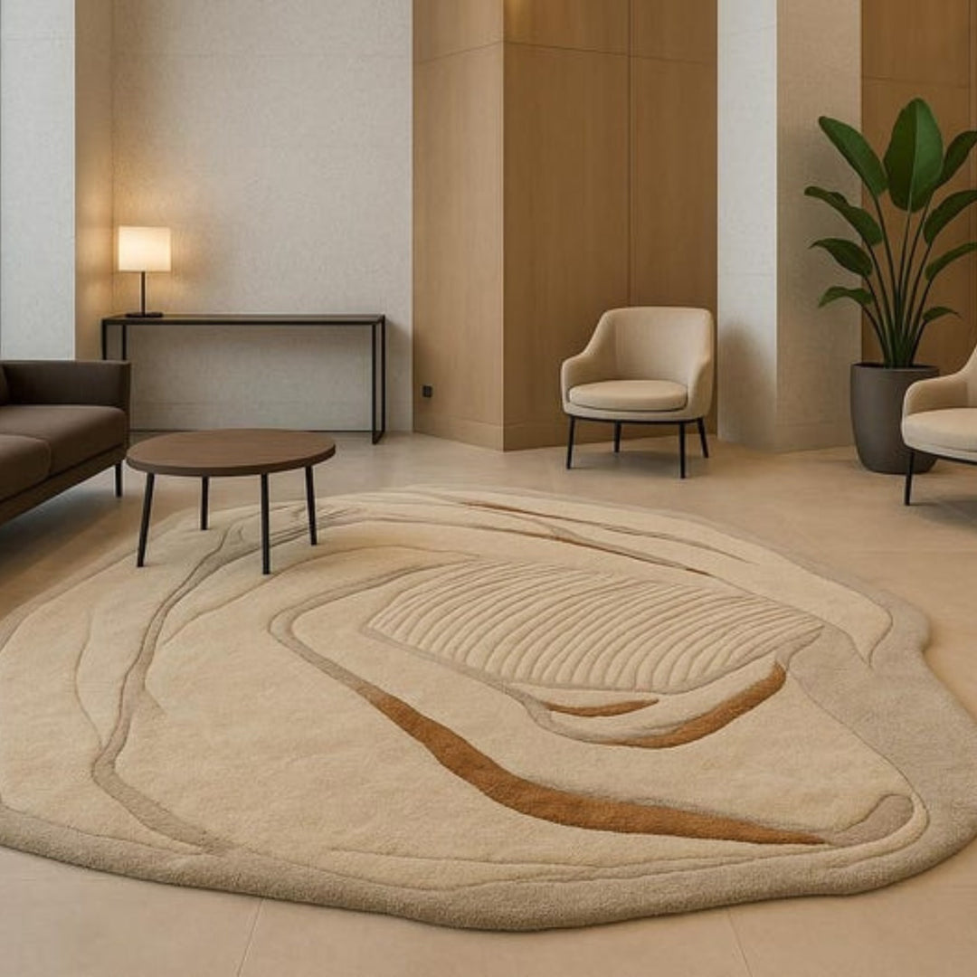 Astral Mistry Handmade Tufted Irregular Shaped Wool Carpet