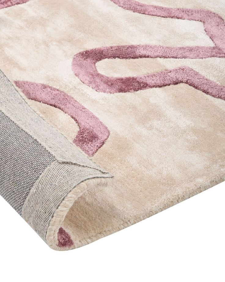 Stripe Sparkle Handmade Tufted Wool Carpet - Corner