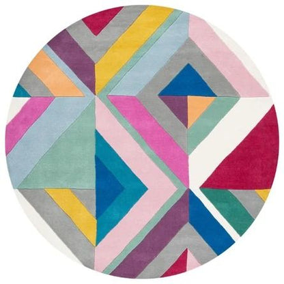Glow Sheath Handmade Tufted Round Wool Carpet - Headshot