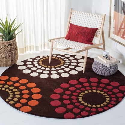 Seashell Bloom Handmade Tufted Round Wool Carpet - Floorshot
