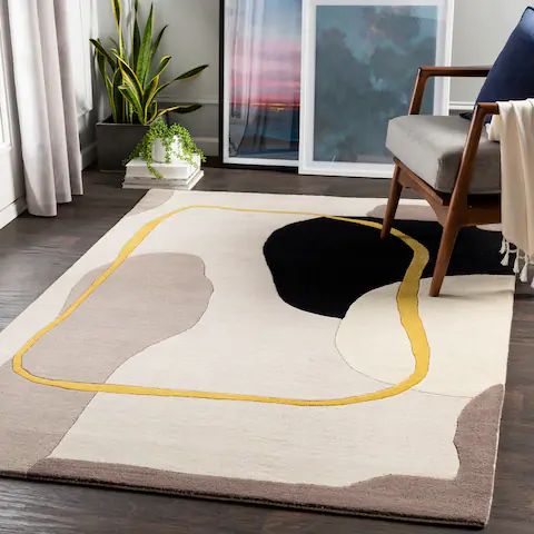 Ashen Streak Handmade Tufted Wool Carpet - Floorshot