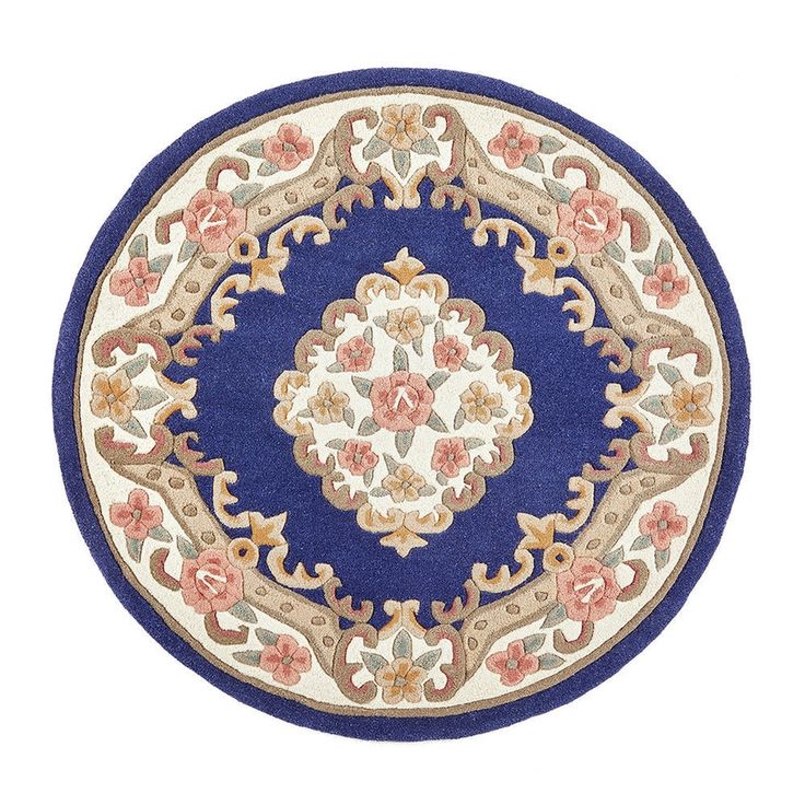 Fire Glint Handmade Tufted Round Wool Carpet - Headshot