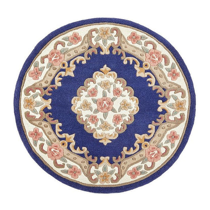 Fire Glint Handmade Tufted Round Wool Carpet - Headshot