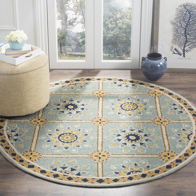 Moonbeam Crest Handmade Tufted Round Wool Carpet - Floorshot