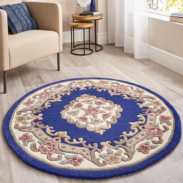 Fire Glint Handmade Tufted Round Wool Carpet - Floorshot