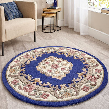Fire Glint Handmade Tufted Round Wool Carpet - Floorshot
