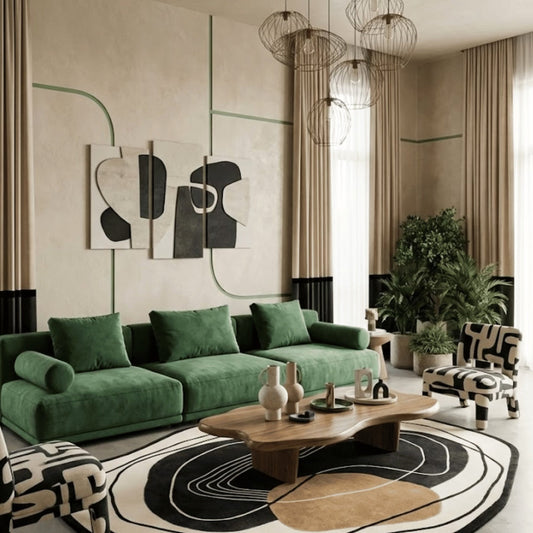 Crumpton Reva Handmade Tufted Irregular Shaped Wool Carpet