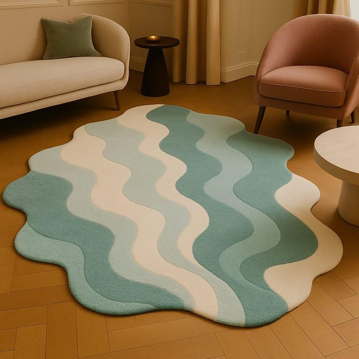 Foreign Mint Handmade Tufted Irregular Shaped Wool Carpet - Floorshot