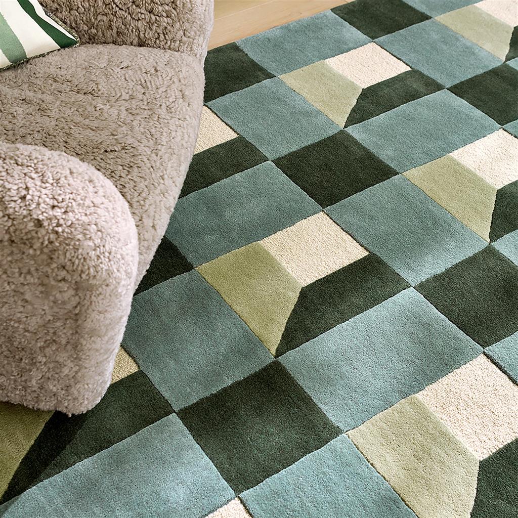 Block Bluster Handmade Tufted Wool Carpet - CloseUp